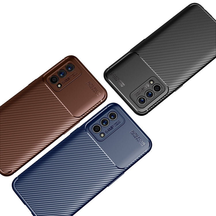 For OPPO Realme Q3 Pro 5G Carnival Version Carbon Fiber Texture Shockproof TPU Case