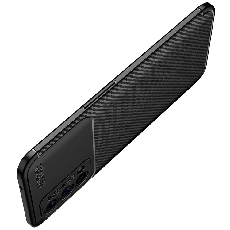 For OPPO Realme Q3 Pro 5G Carnival Version Carbon Fiber Texture Shockproof TPU Case