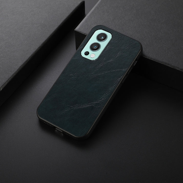 For OnePlus Nord 2 5G Business Genuine Leather Texture Shockproof Protective Leather Case