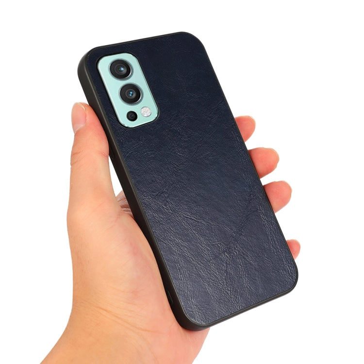 For OnePlus Nord 2 5G Business Genuine Leather Texture Shockproof Protective Leather Case