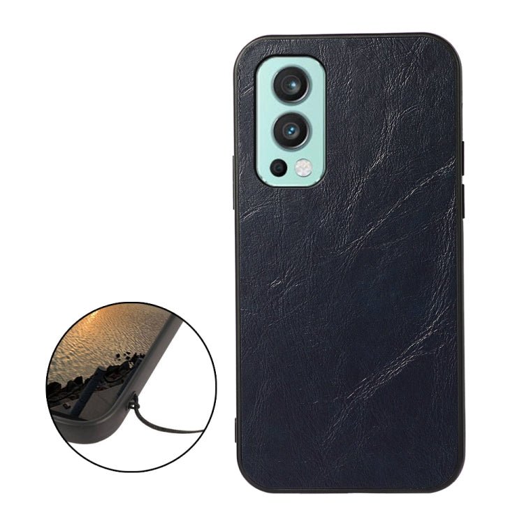 For OnePlus Nord 2 5G Business Genuine Leather Texture Shockproof Protective Leather Case