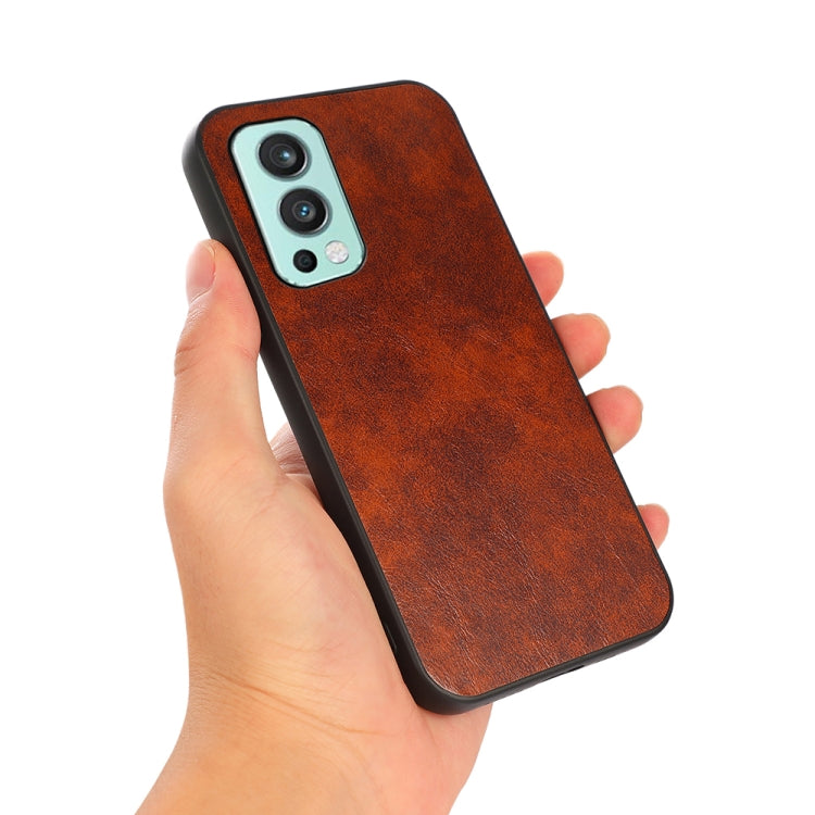 For OnePlus Nord 2 5G Business Genuine Leather Texture Shockproof Protective Leather Case