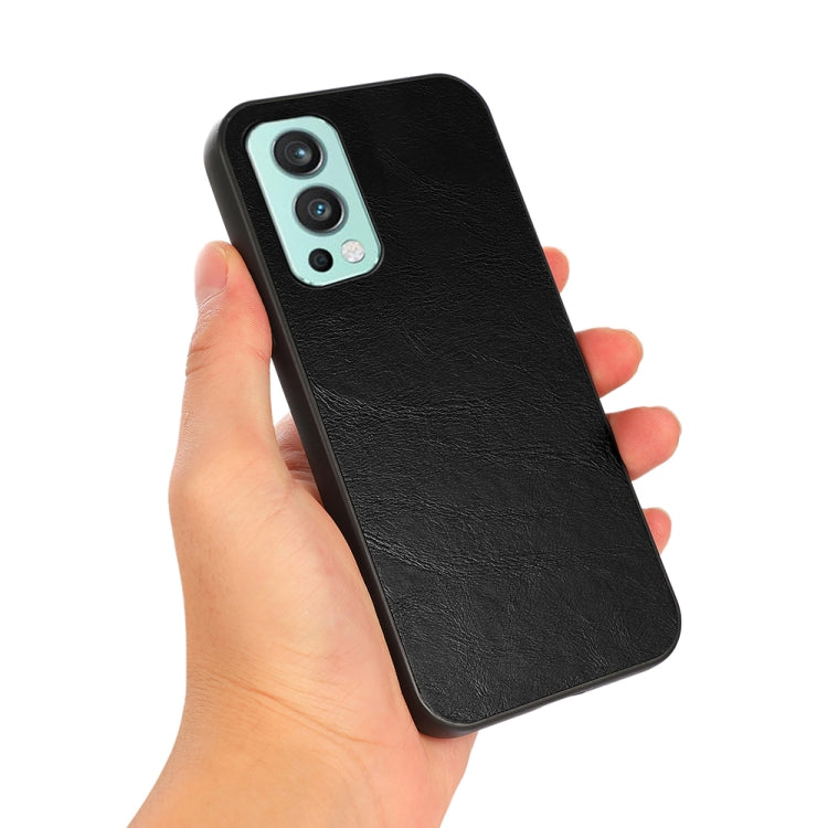 For OnePlus Nord 2 5G Business Genuine Leather Texture Shockproof Protective Leather Case