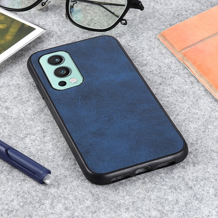 For OnePlus Nord 2 5G Two-color Cowhide Texture PU Shockproof Protective Case