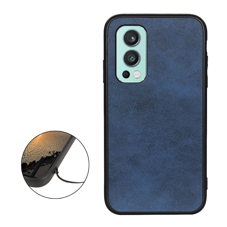 For OnePlus Nord 2 5G Two-color Cowhide Texture PU Shockproof Protective Case