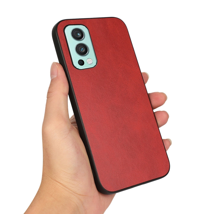 For OnePlus Nord 2 5G Two-color Cowhide Texture PU Shockproof Protective Case