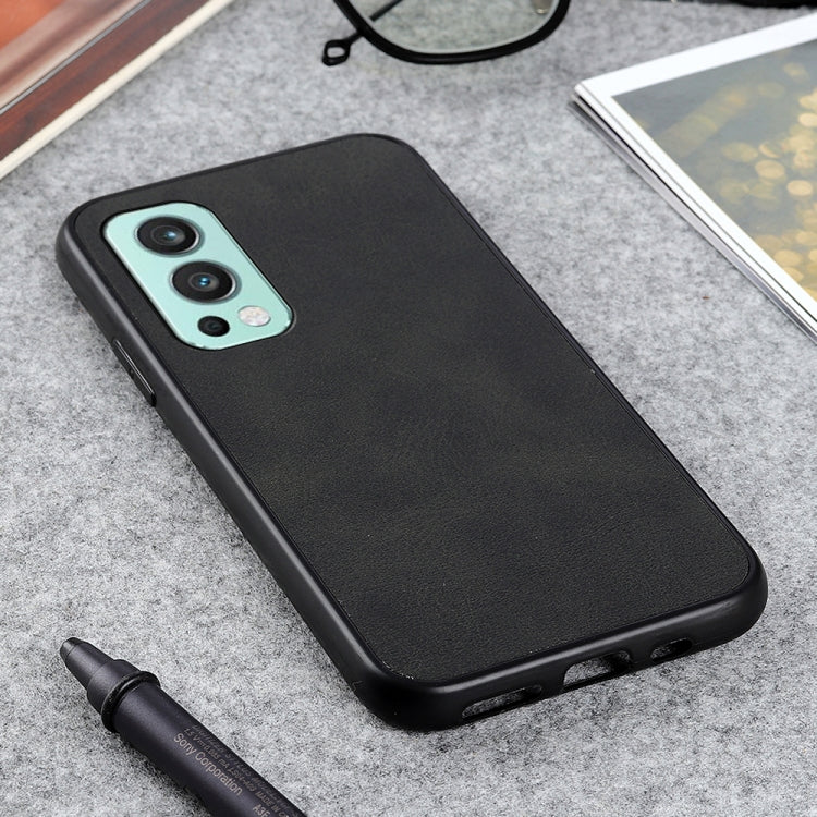 For OnePlus Nord 2 5G Two-color Cowhide Texture PU Shockproof Protective Case