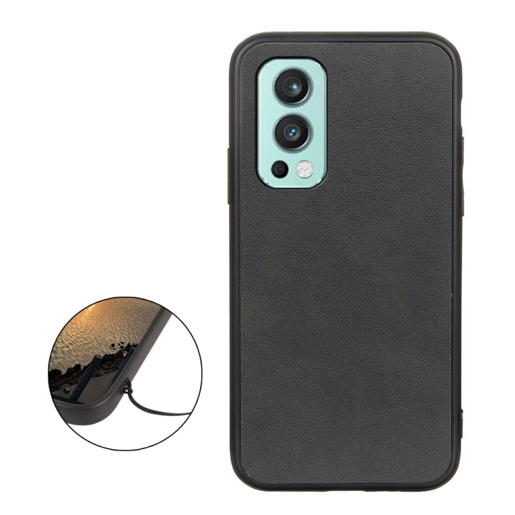 For OnePlus Nord 2 5G Two-color Cowhide Texture PU Shockproof Protective Case