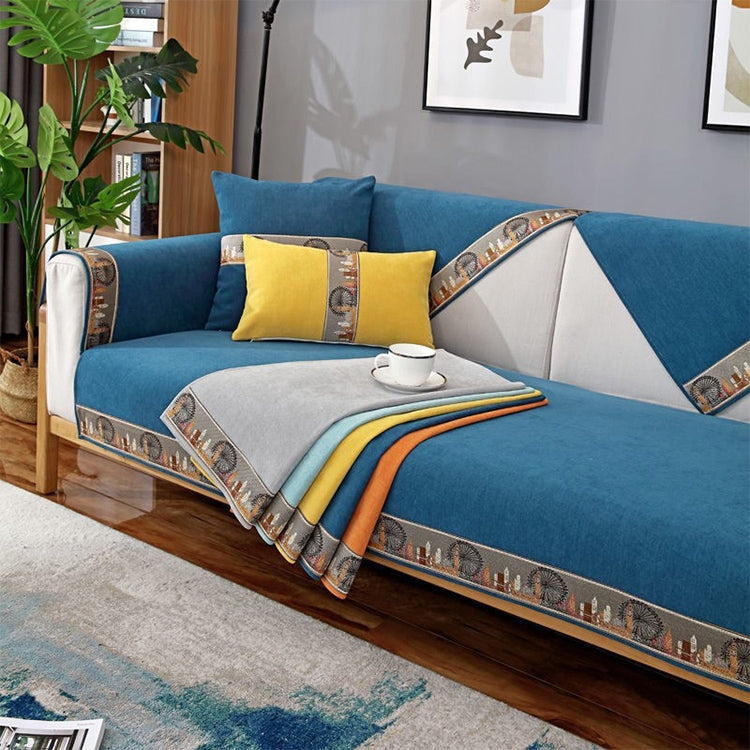 Windmill Pattern Four Seasons Universal Simple Modern Chenille Sofa Cover, Size:70x120cm