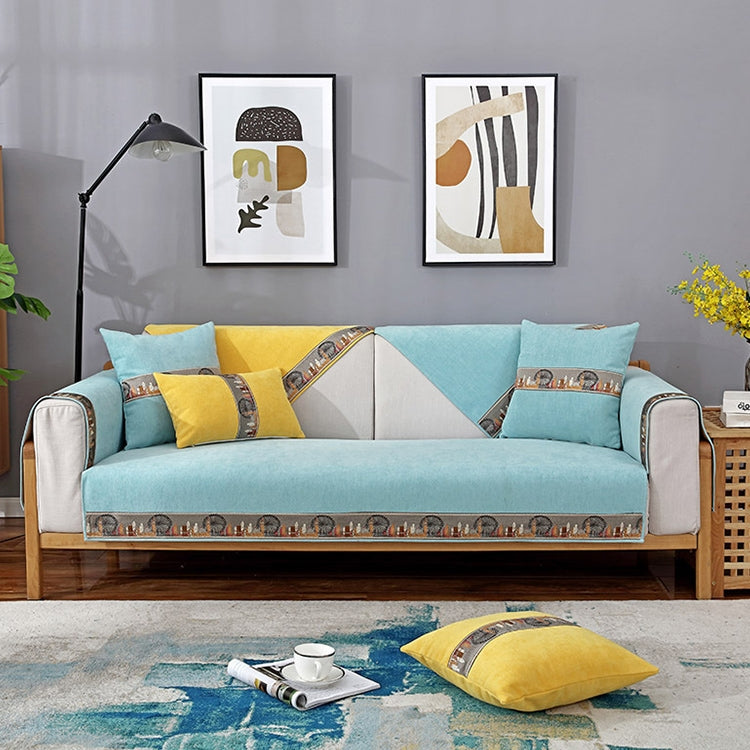 Windmill Pattern Four Seasons Universal Simple Modern Chenille Sofa Cover, Size:90x210cm