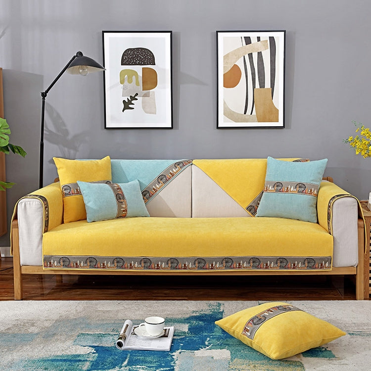 Windmill Pattern Four Seasons Universal Simple Modern Chenille Sofa Cover, Size:110x180cm