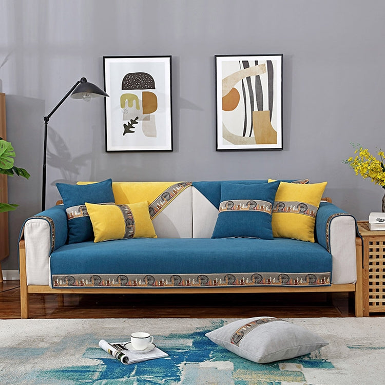 Windmill Pattern Four Seasons Universal Simple Modern Chenille Sofa Cover, Size:110x210cm