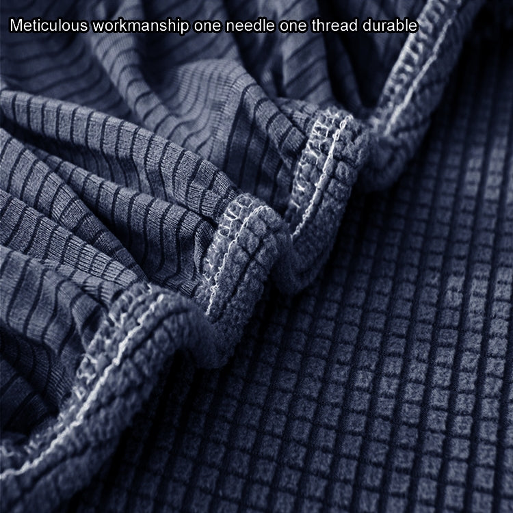 Double Seat Corn Grain Knitted Fabric Elastic Thickened Full Coverage Sofa Cover, Color:Navy