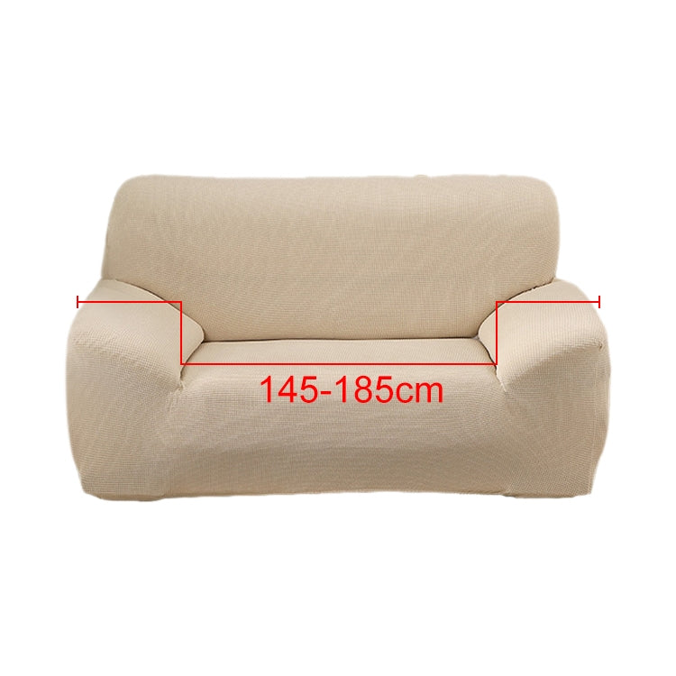 Double Seat Corn Grain Knitted Fabric Elastic Thickened Full Coverage Sofa Cover, Color:Beige