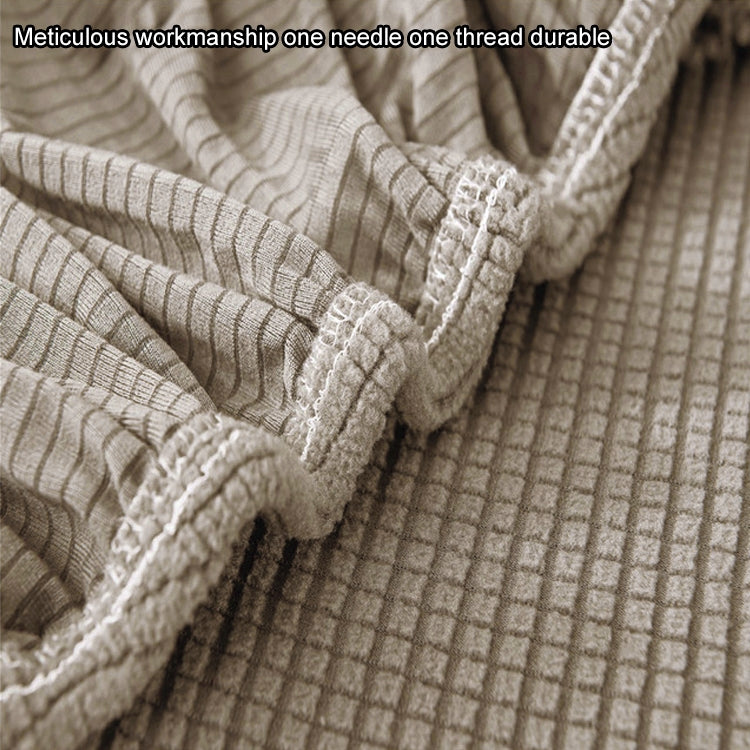Double Seat Corn Grain Knitted Fabric Elastic Thickened Full Coverage Sofa Cover, Color:Beige