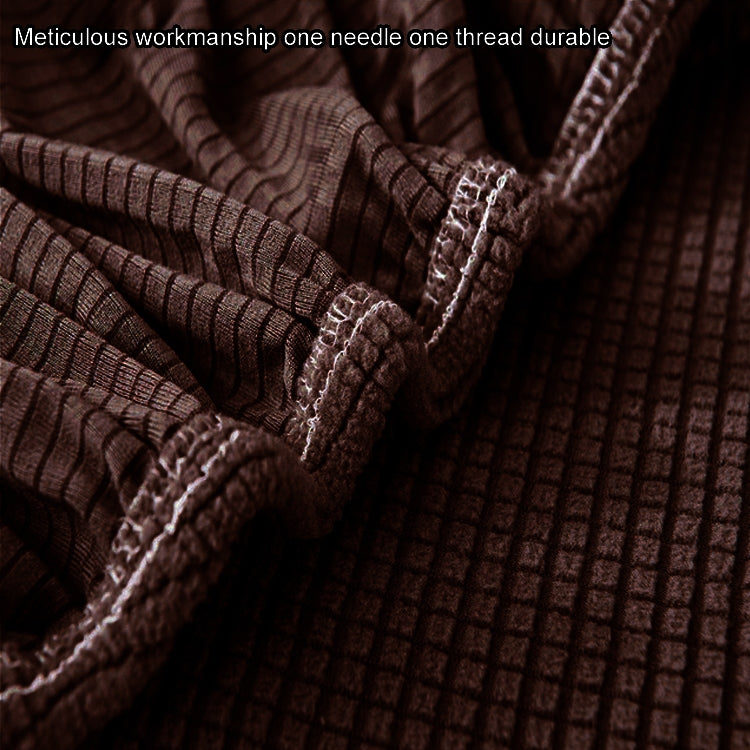 Double Seat Corn Grain Knitted Fabric Elastic Thickened Full Coverage Sofa Cover, Color:Coffee