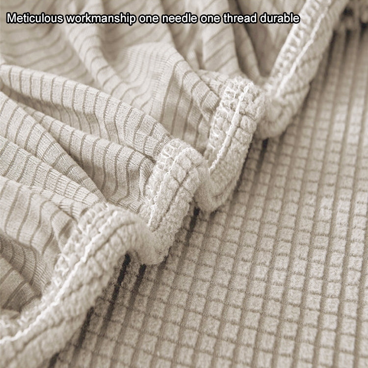 Double Seat Corn Grain Knitted Fabric Elastic Thickened Full Coverage Sofa Cover, Color:Cream White