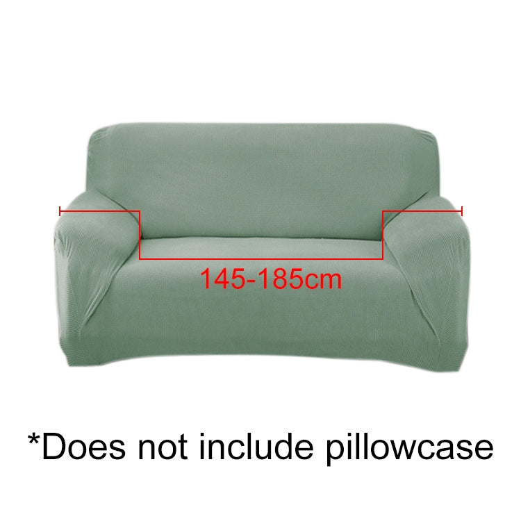 Double Seat Corn Grain Knitted Fabric Elastic Thickened Full Coverage Sofa Cover, Color:Cypress Green