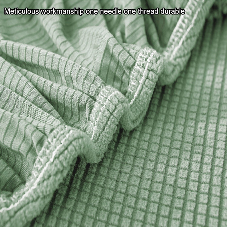 Double Seat Corn Grain Knitted Fabric Elastic Thickened Full Coverage Sofa Cover, Color:Cypress Green