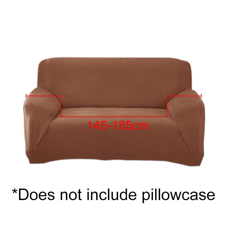Double Seat Corn Grain Knitted Fabric Elastic Thickened Full Coverage Sofa Cover, Color:Palm Yellow