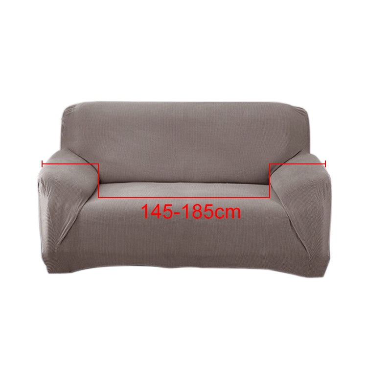 Double Seat Corn Grain Knitted Fabric Elastic Thickened Full Coverage Sofa Cover, Color:Camel