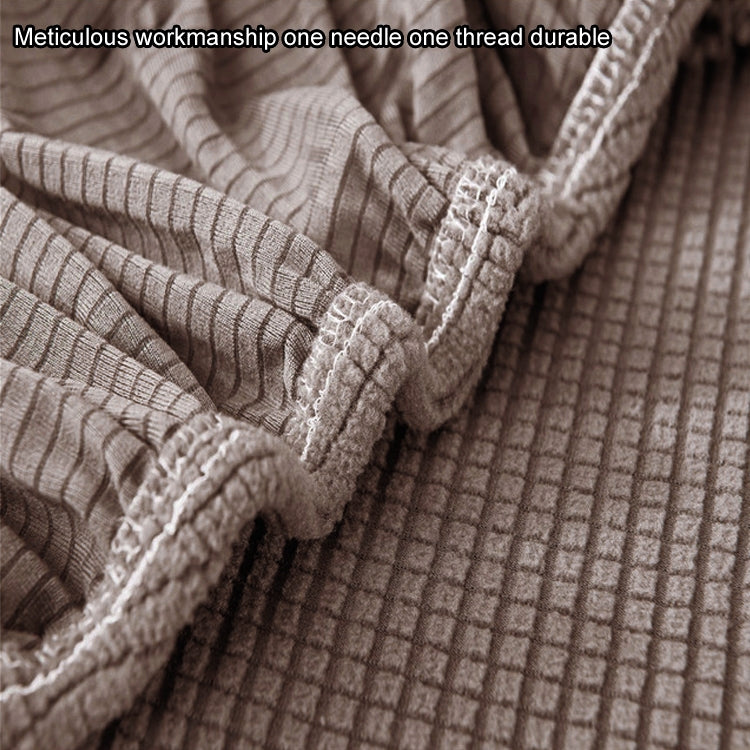 Double Seat Corn Grain Knitted Fabric Elastic Thickened Full Coverage Sofa Cover, Color:Camel