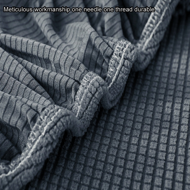 Double Seat Corn Grain Knitted Fabric Elastic Thickened Full Coverage Sofa Cover, Color:Grey Blue