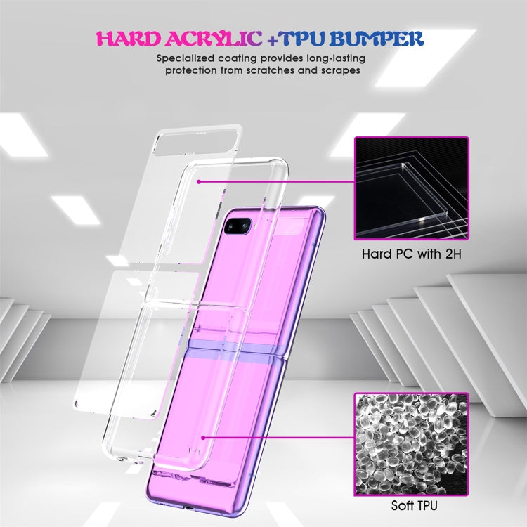 For Samsung Galaxy Z Flip Simple All-inclusive Clear Crystal PC +TPU Shockproof Case
