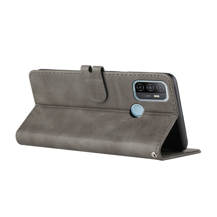 For OPPO A53 / A53s Stitching Style 2-Color Cow Texture Horizontal Flip PU Leather Case with Holder & Card Slot & Lanyard