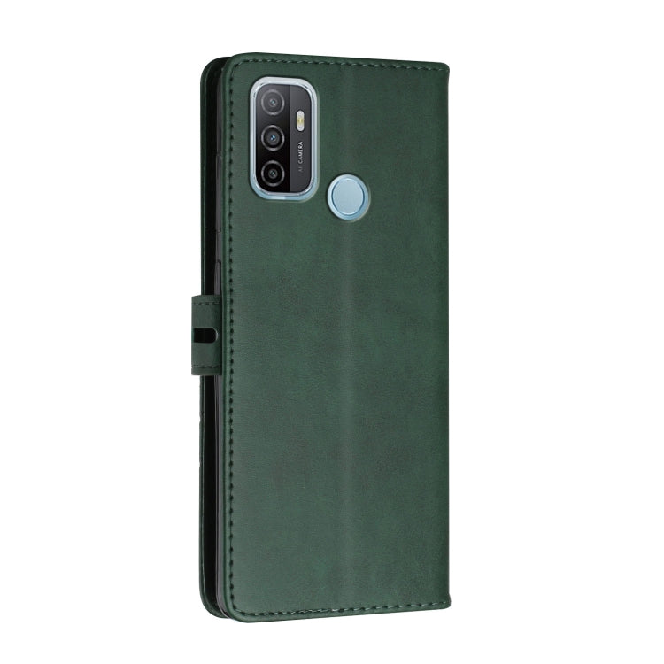 For OPPO A53 / A53s Stitching Style 2-Color Cow Texture Horizontal Flip PU Leather Case with Holder & Card Slot & Lanyard