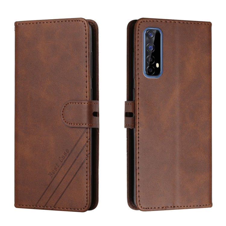 For Realme 7 Asia / Realme 7 Global Stitching Style 2-Color Cow Texture Horizontal Flip PU Leather Case with Holder & Card Slot & Lanyard