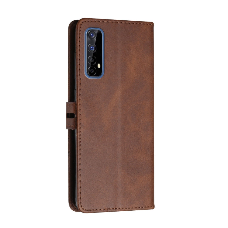 For Realme 7 Asia / Realme 7 Global Stitching Style 2-Color Cow Texture Horizontal Flip PU Leather Case with Holder & Card Slot & Lanyard