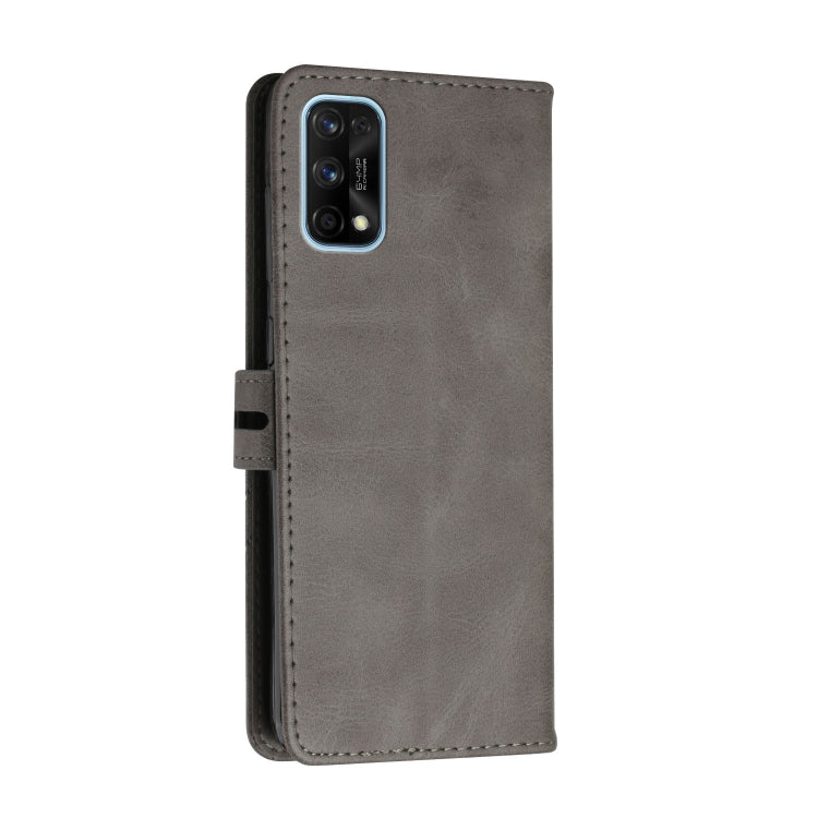 For Realme 7 Pro Stitching Style 2-Color Cow Texture Horizontal Flip PU Leather Case with Holder & Card Slot & Lanyard