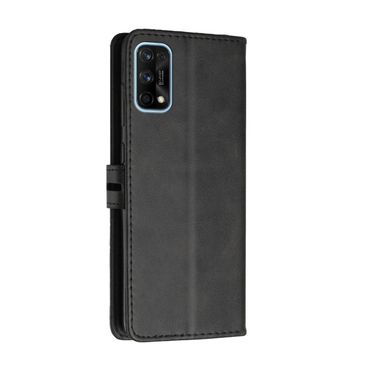 For Realme 7 Pro Stitching Style 2-Color Cow Texture Horizontal Flip PU Leather Case with Holder & Card Slot & Lanyard