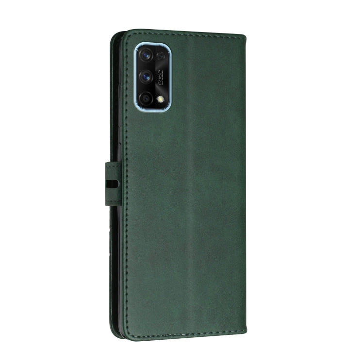For Realme 7 Pro Stitching Style 2-Color Cow Texture Horizontal Flip PU Leather Case with Holder & Card Slot & Lanyard