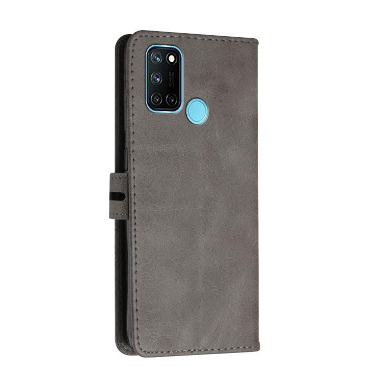 For Realme 7i Stitching Style 2-Color Cow Texture Horizontal Flip PU Leather Case with Holder & Card Slot & Lanyard