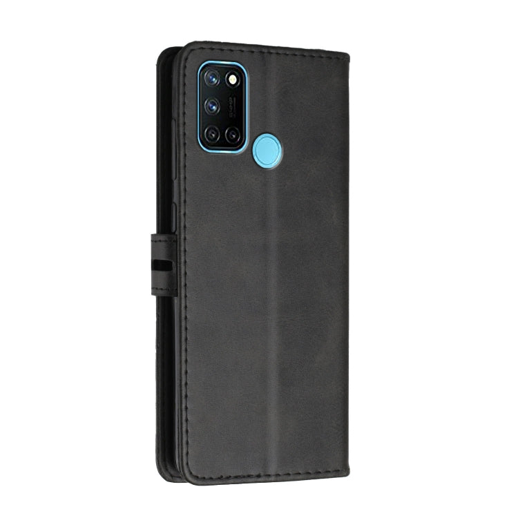 For Realme 7i Stitching Style 2-Color Cow Texture Horizontal Flip PU Leather Case with Holder & Card Slot & Lanyard