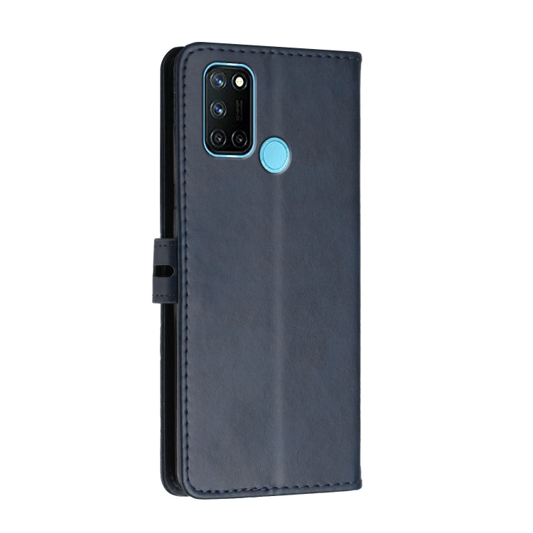 For Realme 7i Stitching Style 2-Color Cow Texture Horizontal Flip PU Leather Case with Holder & Card Slot & Lanyard