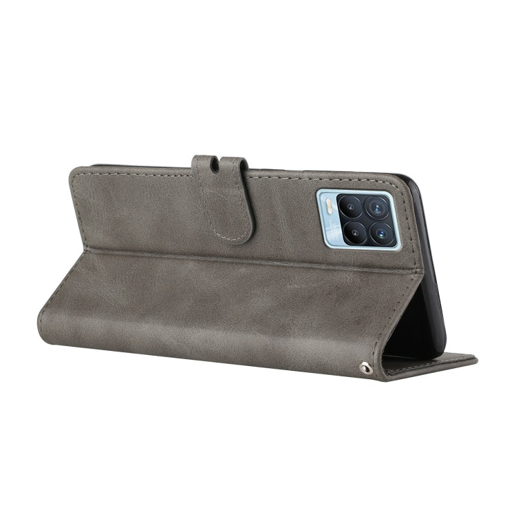 For Realme 8 / 8 Pro Stitching Style 2-Color Cow Texture Horizontal Flip PU Leather Case with Holder & Card Slot & Lanyard