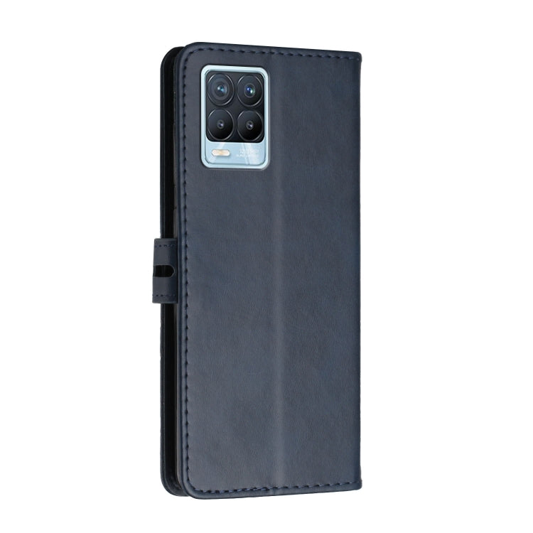 For Realme 8 / 8 Pro Stitching Style 2-Color Cow Texture Horizontal Flip PU Leather Case with Holder & Card Slot & Lanyard