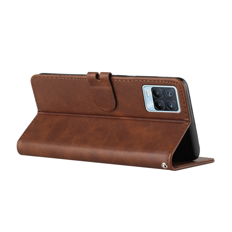 For Realme 8 / 8 Pro Stitching Style 2-Color Cow Texture Horizontal Flip PU Leather Case with Holder & Card Slot & Lanyard