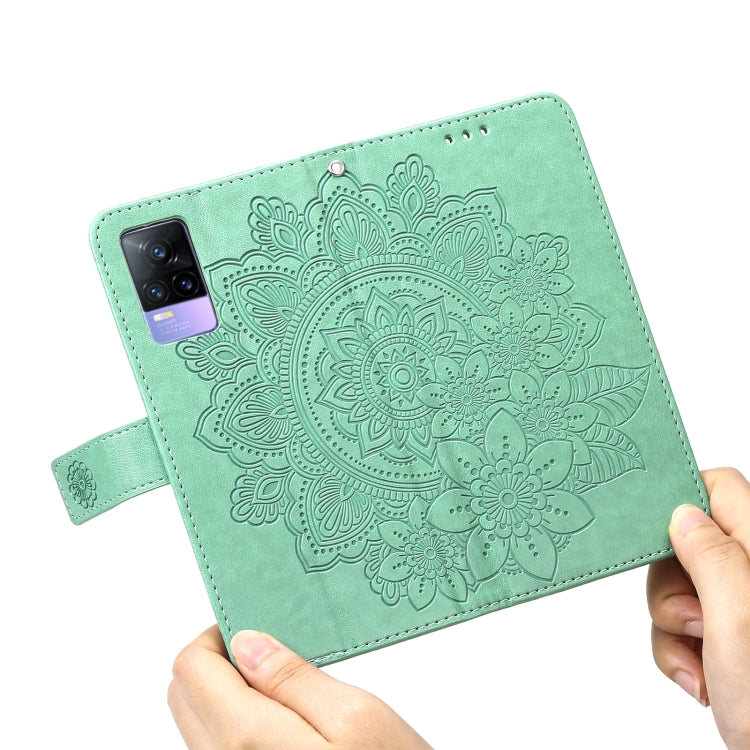 For vivo V21 4G / V21 5G 7-petal Flowers Embossing Pattern Horizontal Flip PU Leather Case with Holder & Card Slots & Wallet & Photo Frame