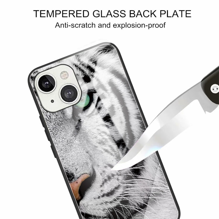 For iPhone 13 Tempered Glass + TPU Border Protective Case