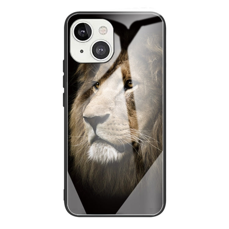 For iPhone 13 Tempered Glass + TPU Border Protective Case