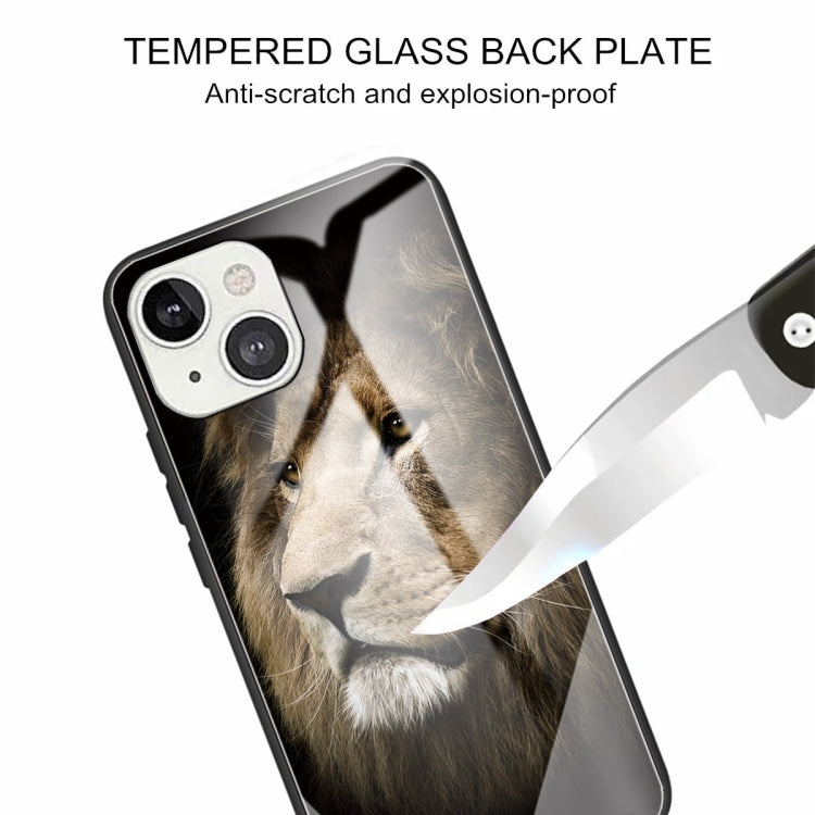 For iPhone 13 Tempered Glass + TPU Border Protective Case