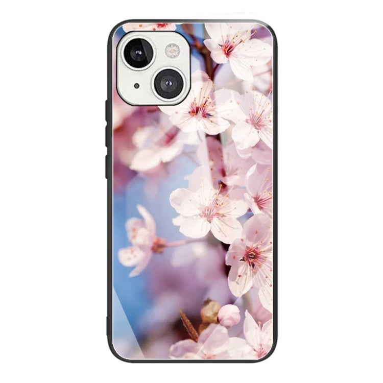 For iPhone 13 Tempered Glass + TPU Border Protective Case