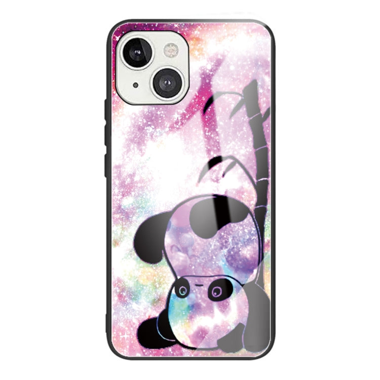 For iPhone 13 Tempered Glass + TPU Border Protective Case