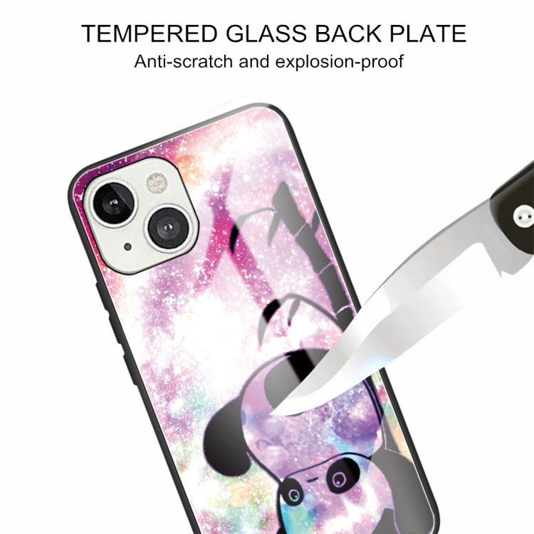 For iPhone 13 Tempered Glass + TPU Border Protective Case