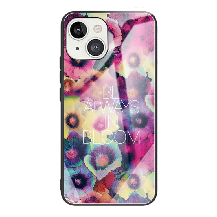 For iPhone 13 Tempered Glass + TPU Border Protective Case