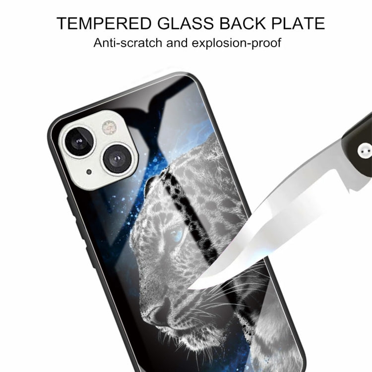For iPhone 13 Tempered Glass + TPU Border Protective Case